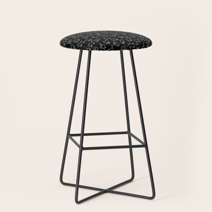 Black cats on black Stool Gallery Image 1