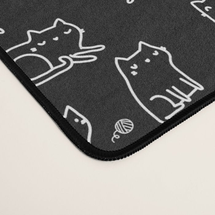 Black cats on black Desk Mat Gallery Image 4