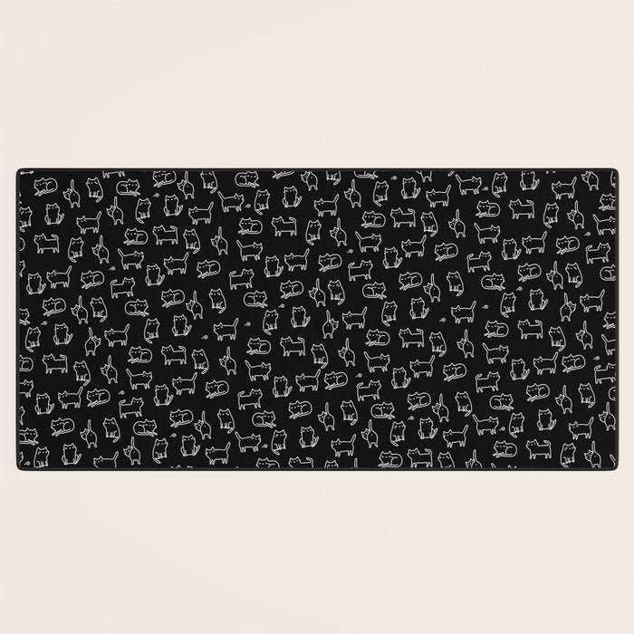 Black cats on black Desk Mat Gallery Image 3
