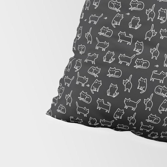Black cats on black Pillow Sham Gallery Image 4