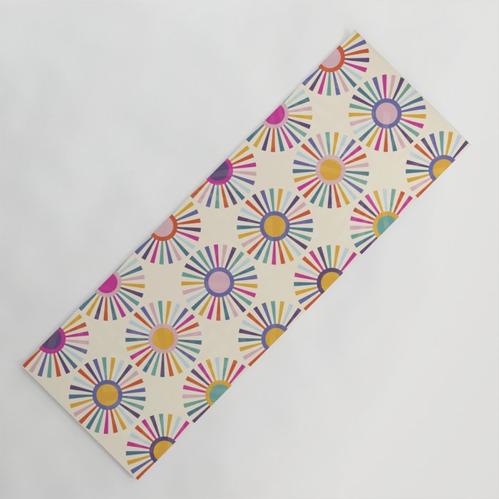 sun sun shine abstract retro mid century modern Yoga Mat Gallery Image 1