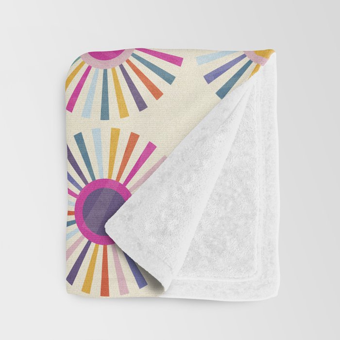 sun sun shine abstract retro mid century modern Throw Blanket Gallery Image 3