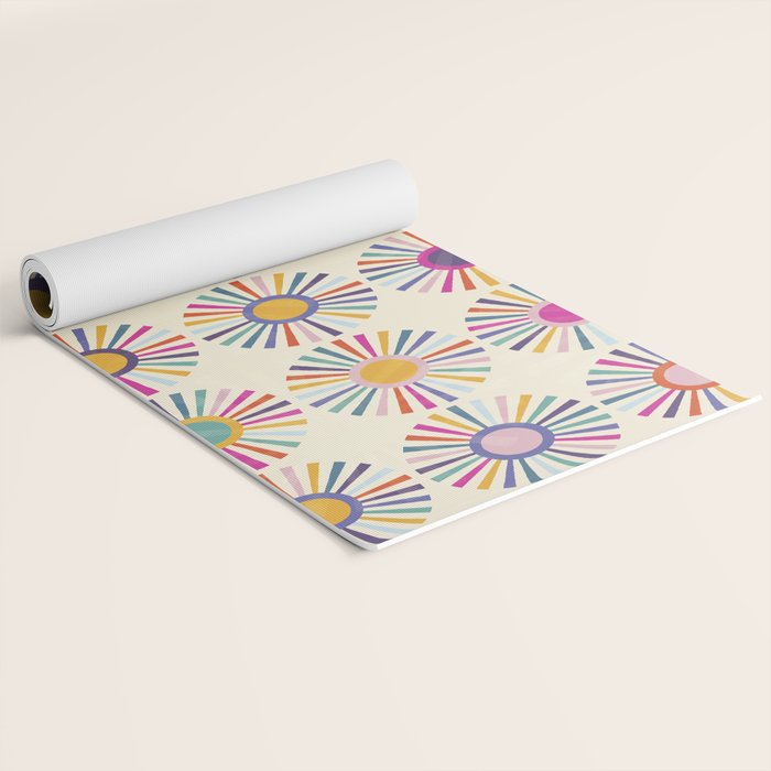 sun sun shine abstract retro mid century modern Yoga Mat Gallery Image 2