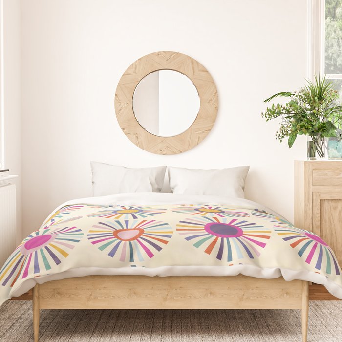 sun sun shine abstract retro mid century modern Duvet Cover Gallery Image 3