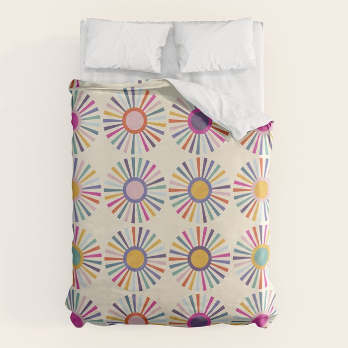 sun sun shine abstract retro mid century modern Duvet Cover Gallery Image 6