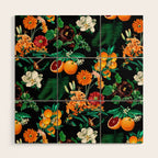 Fruit and Floral Pattern Wood Wall Art Gallery Image 1