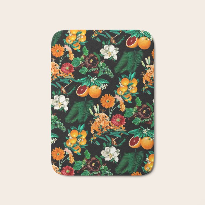 Fruit and Floral Pattern Bath Mat Gallery Image 1