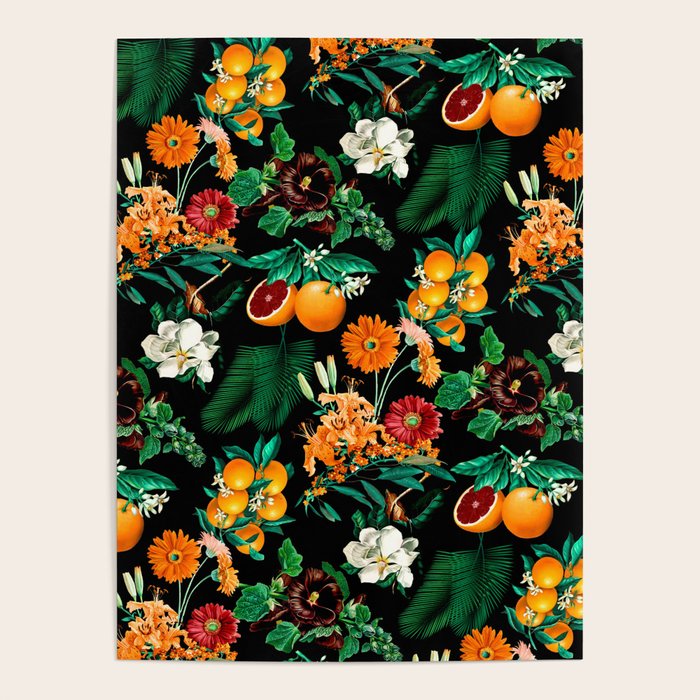 Fruit and Floral Pattern Poster Gallery Image 1
