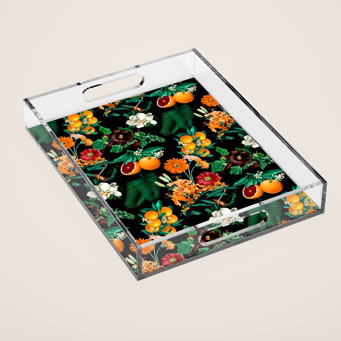 Fruit and Floral Pattern Acrylic Tray Gallery Image 1
