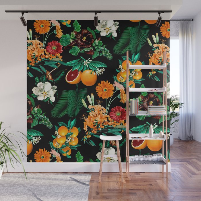 Fruit and Floral Pattern Wall Mural Gallery Image 1