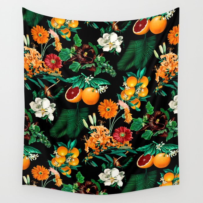 Fruit and Floral Pattern Wall Tapestry Gallery Image 4