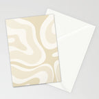 Modern Retro Liquid Swirl Abstract in Light Linen Beige Stationery Card Gallery Image 2