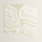 Modern Retro Liquid Swirl Abstract in Light Linen Beige Wrapping Paper Gallery Image 3