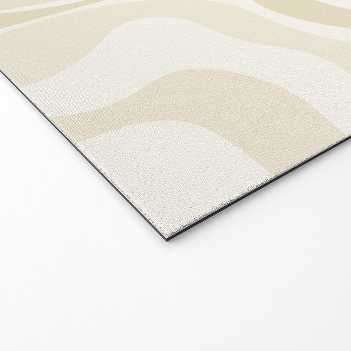 Modern Retro Liquid Swirl Abstract in Light Linen Beige Welcome Mat Gallery Image 2