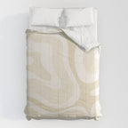 Modern Retro Liquid Swirl Abstract in Light Linen Beige Comforter Gallery Image 6