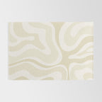 Modern Retro Liquid Swirl Abstract in Light Linen Beige Rug Gallery Image 2