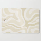 Modern Retro Liquid Swirl Abstract in Light Linen Beige Cutting Board Gallery Image 1