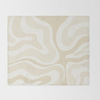 Modern Retro Liquid Swirl Abstract in Light Linen Beige Throw Blanket Gallery Image 2