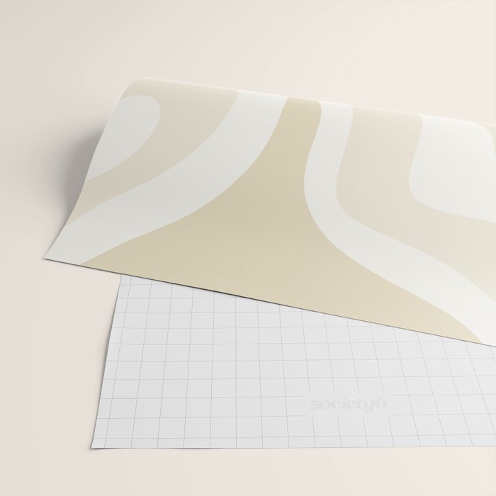 Modern Retro Liquid Swirl Abstract in Light Linen Beige Wrapping Paper Gallery Image 2