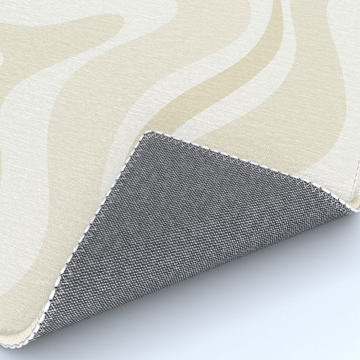 Modern Retro Liquid Swirl Abstract in Light Linen Beige Rug Gallery Image 4