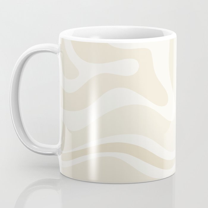 Modern Retro Liquid Swirl Abstract in Light Linen Beige Coffee Mug Gallery Image 3