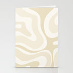 Modern Retro Liquid Swirl Abstract in Light Linen Beige Stationery Card Gallery Image 2