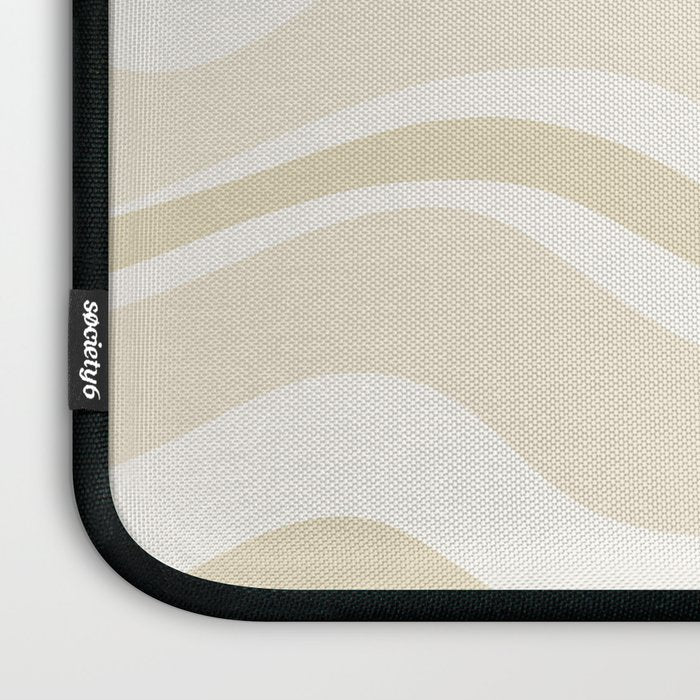 Modern Retro Liquid Swirl Abstract in Light Linen Beige Laptop Sleeve Gallery Image 3