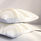 Modern Retro Liquid Swirl Abstract in Light Linen Beige Pillow Sham Gallery Image 3