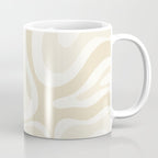 Modern Retro Liquid Swirl Abstract in Light Linen Beige Coffee Mug Gallery Image 1