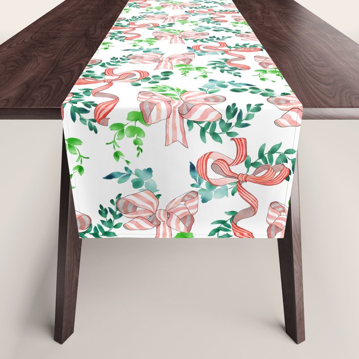 Whimsical Cheerful Bows Plants II Table Runner Gallery Image 1