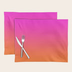 Hot Magenta Pink and Orange Trendy Ombre Placemat Gallery Image 1
