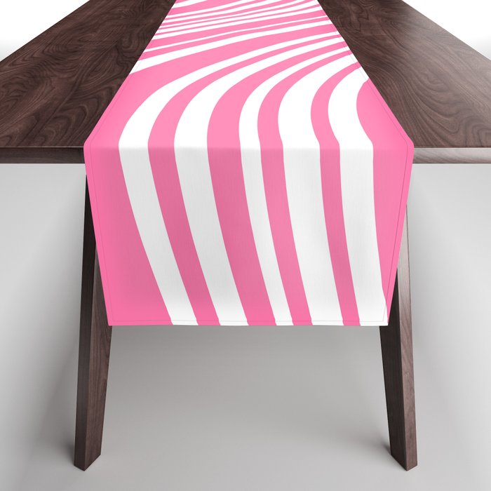 Wavy Stripes XXXIII - 90s Barbie Pink Table Runner Gallery Image 1