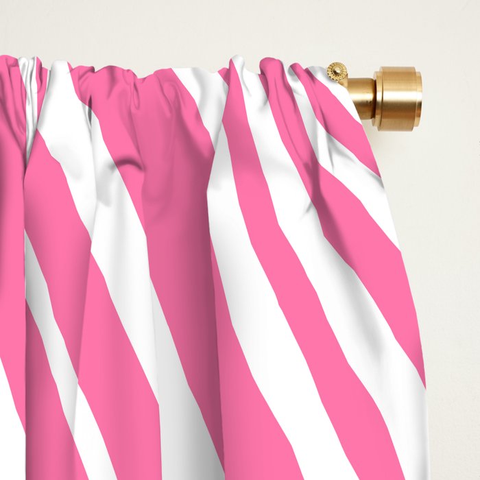 Wavy Stripes XXXIII - 90s Barbie Pink Window Curtain Gallery Image 2
