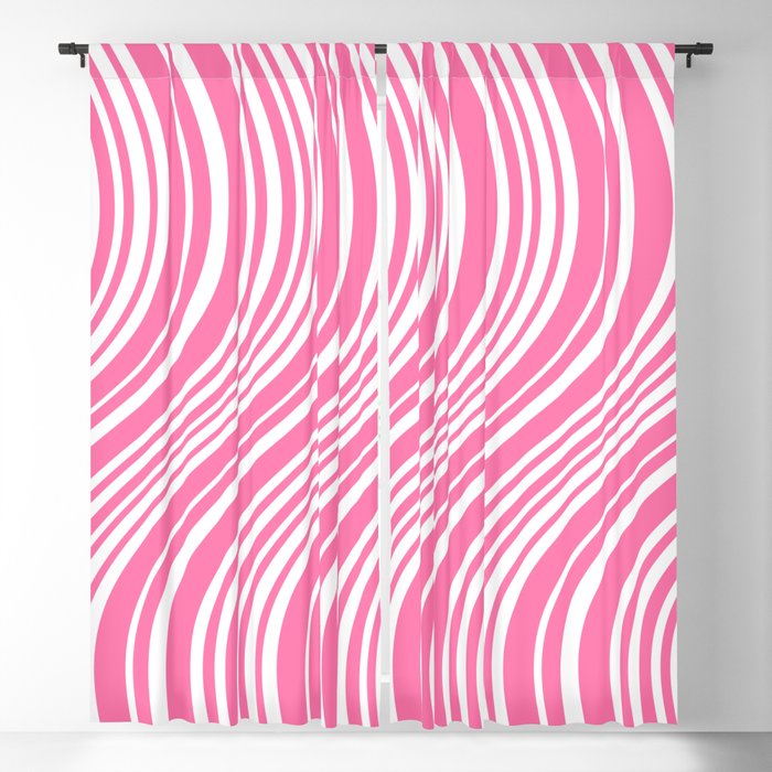 Wavy Stripes XXXIII - 90s Barbie Pink Window Curtain Gallery Image 5