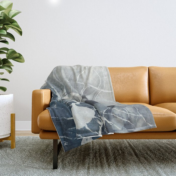 Ultramarine Marble Throw Blanket Gallery Image 1