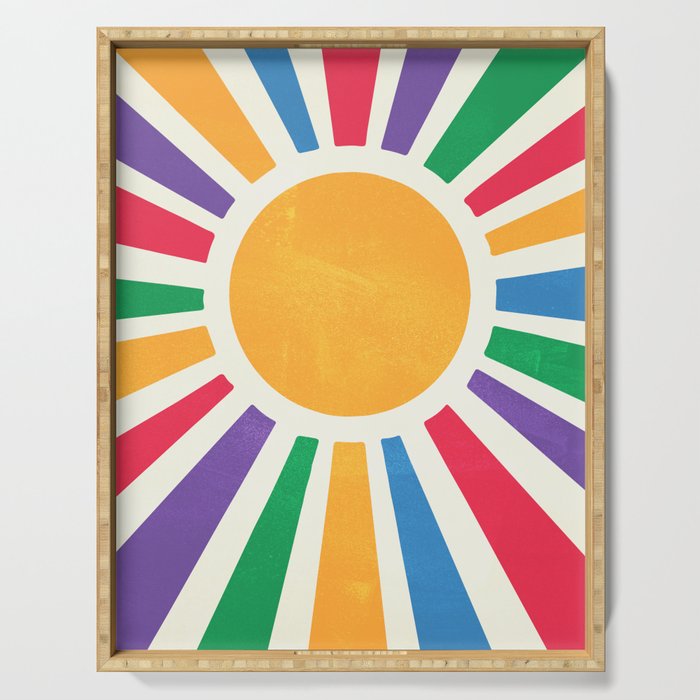 Retro Sunrise 2: 80s Rainbow Edition Serving Tray Gallery Image 1