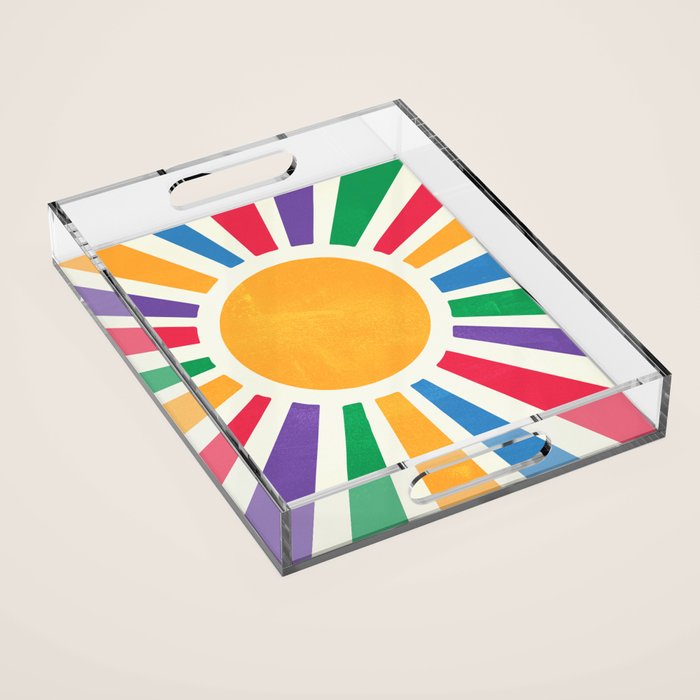 Retro Sunrise 2: 80s Rainbow Edition Acrylic Tray Gallery Image 1