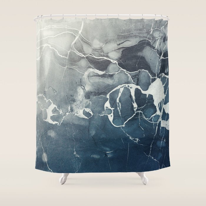 Ultramarine Marble Shower Curtain Gallery Image 1