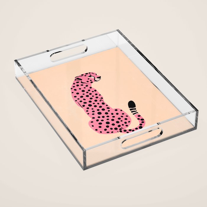 The Stare: Peach Cheetah Edition Acrylic Tray Gallery Image 1