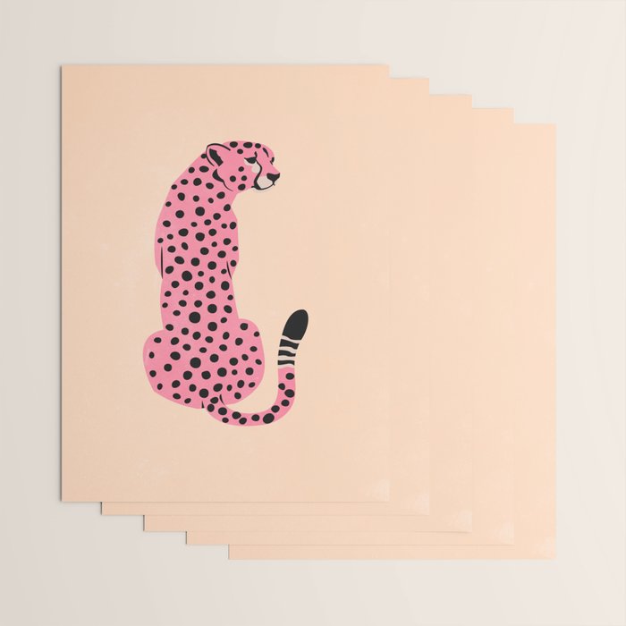 The Stare: Peach Cheetah Edition Wrapping Paper Gallery Image 3