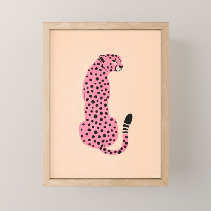 The Stare: Peach Cheetah Edition Mini Art Print Gallery Image 1
