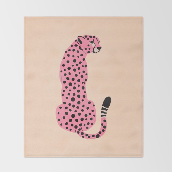 The Stare: Peach Cheetah Edition Throw Blanket Gallery Image 2