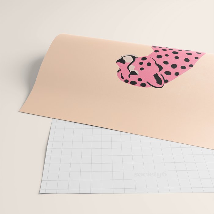 The Stare: Peach Cheetah Edition Wrapping Paper Gallery Image 2