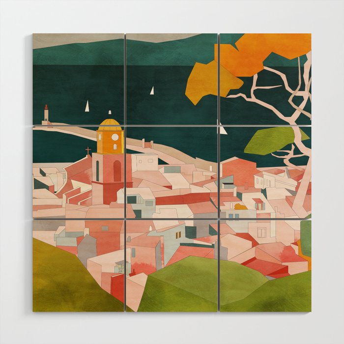 Saint Tropez Wood Wall Art Gallery Image 1