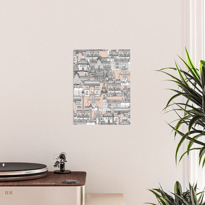 Paris toile sugar pink Poster Gallery Image 2