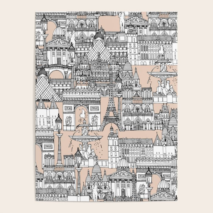 Paris toile sugar pink Poster Gallery Image 4