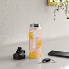 Palm Tree Tropical Pattern - Pink Gold Water Bottle Gallery Image 4