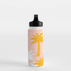 Palm Tree Tropical Pattern - Pink Gold Water Bottle Gallery Image 3