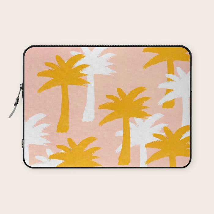 Palm Tree Tropical Pattern - Pink Gold Laptop Sleeve Gallery Image 1