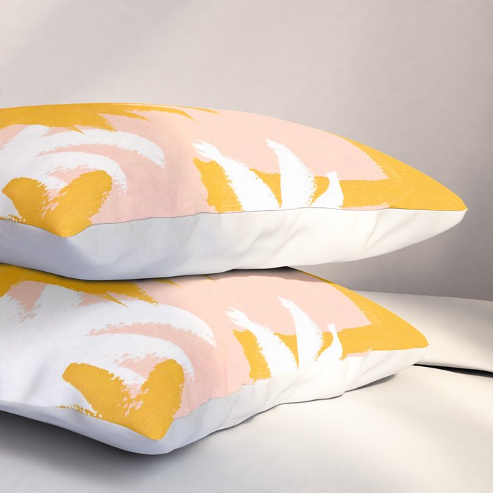 Palm Tree Tropical Pattern - Pink Gold Pillow Sham Gallery Image 3